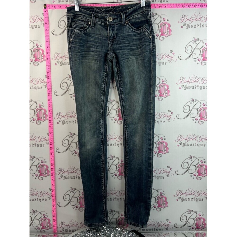 Seven7 jeans low rise y2k rare Women's Skinny Jeans in Faded Black Wash